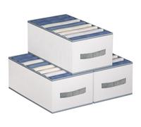 DonYeco 3 Pack Wardrobe Clothes Organizer, 8 Grids Closet Organizer for Jeans, Dimension 15-3/4" x 9-1/2"x 8" (Compartment width: 2")