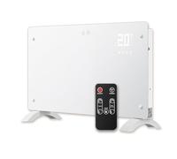 DONYER POWER 2000W Convector Heater, Ultra-thin Wall-mounted or Freestanding, Remote Controlled, 24H Timer Ultra-white Glass Panel