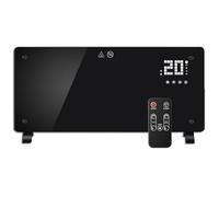 DONYER POWER 2500W Convector Heater, Ultra-thin Wall-mounted or Freestanding, Remote Controlled, 24H Timer Black Glass Panel