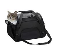 DONYER POWER Soft Sided Pet Carrier for Cats Comfort Airline Approved Under Seat Travel Tote Bag, Travel Bag for Small Animals with Mesh Top and Sides, BLACK