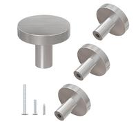 DonYoung 4 Pack Cabinet and Drawer Knobs, Bifold Barn Door Handle- Stylish Round Pulls for Bi-Folding Sliding Barn Door, Kitchen, Dressers, Cupboard and Closets, Brushed Satin Nickel