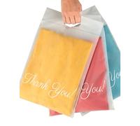 Donyson Frosted T Shirt Bags 10x13, 100 Pack Clear Bags for Packaging, Self-Seal Handle Mailers