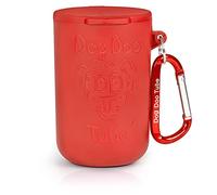 Doo Doo Tube Filled Dog Waste Bag Holder - Reusable Dog Poop Bag Tube Designed to Keep in Odors and Germs (Red)