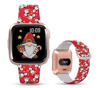 DOO UC Christmas Floral Bands Compatible with Fitbit Versa/Versa 2/Versa Lite for Men Women - Red Christmas Penguin Sport Strap for Fitbit Versa SE Smartwatch