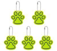 Dooaqiin 5 Pcs Dog Paw Reflective Keychains - Glow in The Dark Safety Pendant for Night Walking, Running and Biking - High Visibility Reflective Dog Accessories and Kids Keyrings