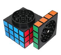 DOOBIK'S Cube - Herb Grinder Crusher 4 Piece Grinder for Dry Herbs Portable Magnetic Magic Square Grinder, Shark Teeth, 61mm/2.4inch