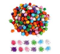 DOOCECIY 100 PCS Pom Poms, 2cm Glitter Mini Pompoms for Crafting DIY Decorations (Multicolored)