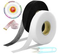 DOOCECIY 2 PCS 64 Meters Wonder Web Set, Extra Strong Adhesive Iron on Hemming Tape for Curtains Trousers