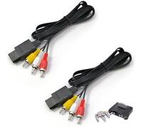 DOOCECIY 2 PCS Game Console Cables Compatible with N64 AV Cable for Excellent Picture and Sound (1.8m)
