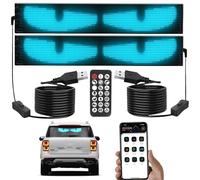 DOOCECIY 2 PCS Led Eyes for Trucks, Colorful Dynamic Devil Eyes Car Lights, Soft Screen Dynamic Programmable Led Sign(12 * 59.6cm/4.7 * 23.43in)