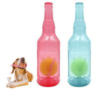 DOOCECIY 2 PCS Tennis Toss Dog Toy, Ball in A Bottle Interactive Dog Toys for Chewing Squeezing