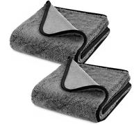 DOOCECIY 2 PCS Thicken Bathroom Drying Cloth 30x40cm, Super Absorbent Bath Drying Towel for Car Detailing, Polishing, Streaks Stains
