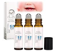 DOOCECIY 3 PCS Teething Roller, Natural Teething Relief Roller for Babies, Teething Roller Oil Reduce Teething Discomfort