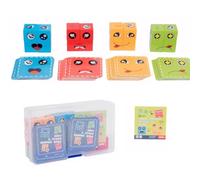 DOOCECIY 3D Face Changing Puzzle Cube Game, Wooden Change Magic Expression Jigsaw