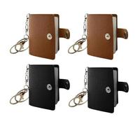 DOOCECIY 4 Pcs Mini Scrapbook Keychain, 2.5in Mini Photo Album, Personalized Small Photo Book Keyring