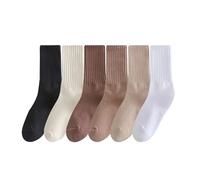 DOOCECIY 6 Pairs Slouchy Socks Women, 6 Colors of Solid Womens Socks for Sports Leisure and Parties