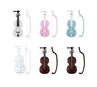 DOOCECIY 6 PCS Tiny Violin Models, Worlds Smallest Violin with Adjustable Strings and Bow