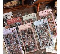 DOOCECIY 6 Set/36 Sheets Stickers for Scrapbooking, Scrapbook Stickers Aesthetic for Travel Case Decor