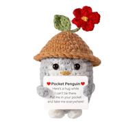 DOOCECIY Crochet Penguin Positive Affirmation Gifts, Emotional Support Gift with Positive Affirmations Cards