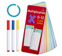 DOOCECIY Multiplication Tables for Kids, Educational 0-12 Times Tables with 3 Marker Pens