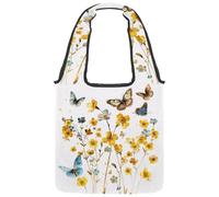 Doodle Anchor Navy Blue Canvas Tote Bag for Women, Medium Reusable Grocery Totes Washable and Eco-friendly