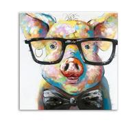 Doodle Animal Color Pig-2 Poster Decorative Painting Canvas Wall Posters And Art Picture Print Modern Family Bedroom Decor Posters 20x20inch(50x50cm)