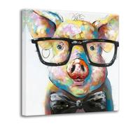 Doodle Animal Color Pig-2 Poster Decorative Painting Canvas Wall Posters And Art Picture Print Modern Family Bedroom Decor Posters 20x20inch(50x50cm)