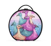 Doodle Art Cute Ostrich Creative Makeup Bags Cosmetic Bag Toiletry Case Organizer with Adjustable Divider Artist Storage Bag for Women Girls