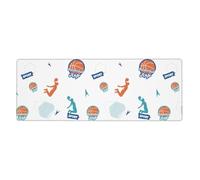 Doodle Basketball Extra-Large Rubber Keyboard Pad 12x31.5 Inches (Landscape) â€“ Non-Slip Gaming & Office Desk Mat with Full-Color Single-Side Print, 3mm Thick Eco-Friendly Polyester + Rubber Base