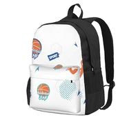 Doodle Basketball Large-Capacity Leisure Travel Backpack-A Stylish, Lightweight And Durable 600d Oxford Polyester Backpack With 15-Inch Laptop Compartment And Breathable Customized Full Print.