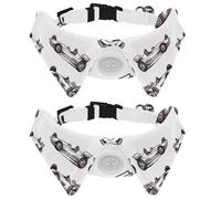 Doodle Black and White Cars Pattern Paws Dog Cat Collar, 2 Pack Bow Tie Dog Collars with Plastic Buckle, Pet Bowtie for Girls Boys Small Medium Cat Puppy Kittern