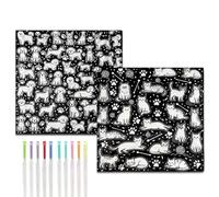 Doodle Blanket | 145x120cm Cute Animal Throw Blanket | Coloring Blankets with Markers| Washable Animal Coloring Blankets for Kids Adults Couch Bed Living Room Dorm Office Home Decor