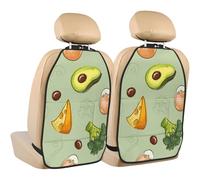 Doodle Broccoli Cheese Avocado,2 Pack Car Seat Kick Mats Back Seat Protector Durable Back Seat Organiser
