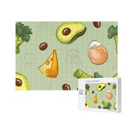 Doodle Broccoli Cheese Avocado,300 Pieces Wooden Jigsaw Family Game Jigsaw Puzzles for Adults Teens Home Decor