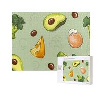 Doodle Broccoli Cheese Avocado,500 Pieces Wooden Jigsaw Family Game Jigsaw Puzzles for Adults Teens Home Decor
