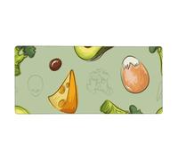 Doodle Broccoli Cheese Avocado,Mouse Pad Large Desk Pad Computer Keyboard Mouse Mat With Non Slip Rubber Base 40 x 90 cm