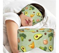 Doodle Broccoli Cheese Avocado, Sleep Mask for Home Travel, Full Eye Covers Light Blocking Eye Mask Sleep Eye and Ear Muffs
