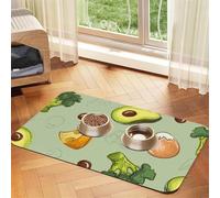 Doodle Broccoli Cheese Avocado,Waterproof Pet Feeding Mat,PU Leather Placemats for Cat Dog Water Bowl,Food Mats,40x60cm