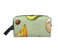 Doodle Broccoli Cheese AvocadoLarge Capacity Cosmetic Organizer，Travel Makeup Bag for Women