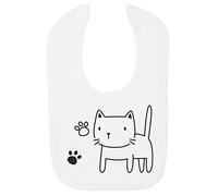 Doodle Cat Eight (Scribble Sketch Style) Cotton Baby bib - White