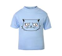 Doodle Cat Five (Scribble Sketch Style) Short Sleeve Cotton Toddler t Shirt, 3-4 Years, Pastel Blue