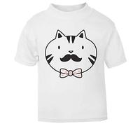 Doodle Cat Four (Scribble Sketch Style) Short Sleeve Cotton Kids t Shirt, 2-3 Years, White