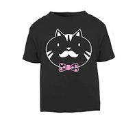 Doodle Cat Four (Scribble Sketch Style) Short Sleeve Cotton Toddler t Shirt, 1-2 Years, Black