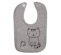 Doodle Cat Nine (Scribble Sketch Style) Cotton Baby bib - Grey