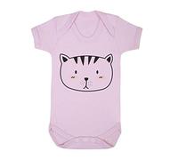 Doodle Cat One (Scribble Sketch Style) Baby Grow Vest, 0-3 Months, Pastel Pink
