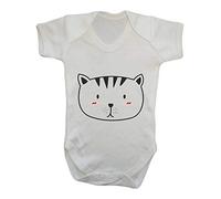 Doodle Cat One (Scribble Sketch Style) Baby Grow Vest, 3-6 Months, White