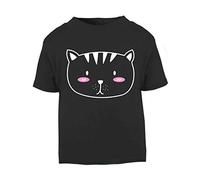 Doodle Cat One (Scribble Sketch Style) Short Sleeve Cotton Toddler t Shirt, 3-4 Years, Black