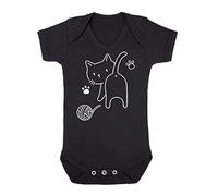 Doodle Cat Seven (Scribble Sketch Style) Baby Grow Vest, 6-12 Months, Black