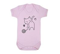 Doodle Cat Seven (Scribble Sketch Style) Baby Grow Vest, 6-12 Months, Pastel Pink