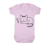 Doodle Cat Six (Scribble Sketch Style) Baby Grow Vest, 0-3 Months, Pastel Pink